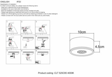 Потолочный светодиодный светильник Crystal Lux CLT 525C95 GO 4000K