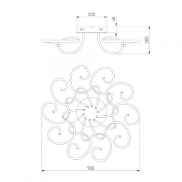 Потолочный светодиодный светильник Eurosvet Smart Rosca 90236/10 чёрный кофе