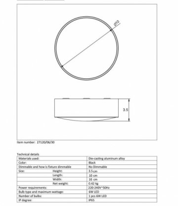 Потолочный светодиодный светильник Lucide Rayen 27120/06/30