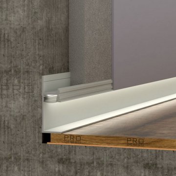Плинтус теневой LED 7210 под рассеиватель Белый Pro Design 48.5 мм х 12.7 мм х 2700 мм