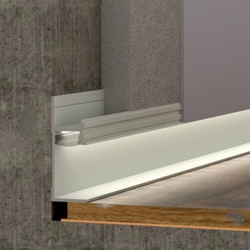 Плинтус теневой LED 7210 под рассеиватель Серебро Pro Design 48.5 мм х 12.7 мм х 2700 мм