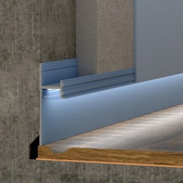 Плинтус теневой LED 7209 под рассеиватель Серебро Pro Design 52 мм х 15 мм х 2700 мм