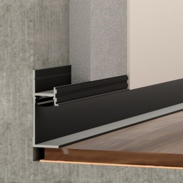 Плинтус теневой LED 7210 под рассеиватель Черный Pro Design 48.5 мм х 12.7 мм х 2700 мм