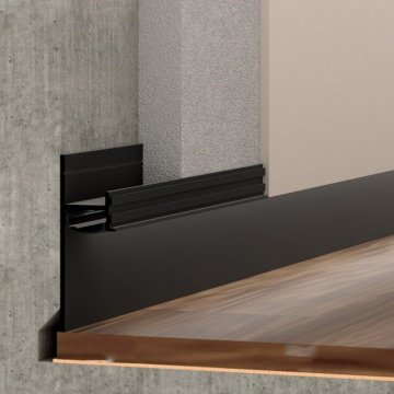 Плинтус теневой LED 7209 под рассеиватель Черный (RAL 9005) Pro Design 52 мм х 15 мм х 2700 мм