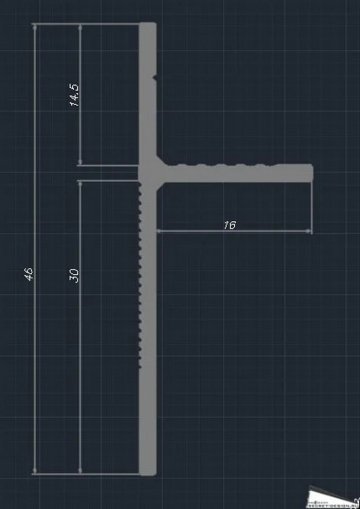 Плинтус теневой 7208 под панели Белый Pro Design 46 мм х 16 мм х 2700 мм
