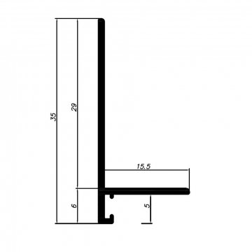 Микроплинтус Mini L 601B Черный муар Pro Design 35 мм х 15.5 мм х 2700 мм