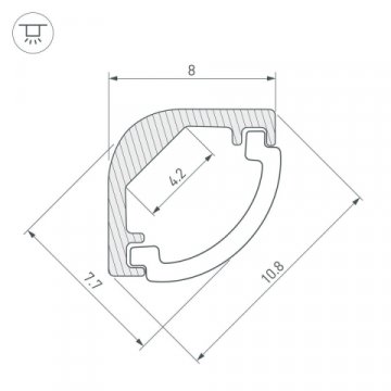 Профиль Arlight ARH-KANT-H8-2000 ANOD 036323