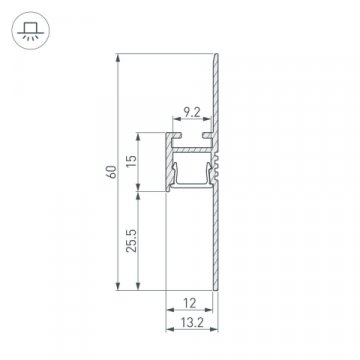 Профиль Arlight ARH-Plintus-Fantom-2000 Black 038550