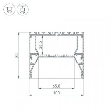 Профиль Arlight ARH-Power-W100-2000 Anod 036366