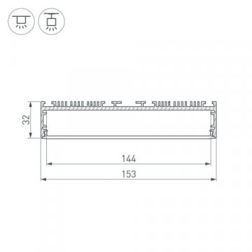 Профиль Arlight ARH-Power-W150-2000 Anod 036368