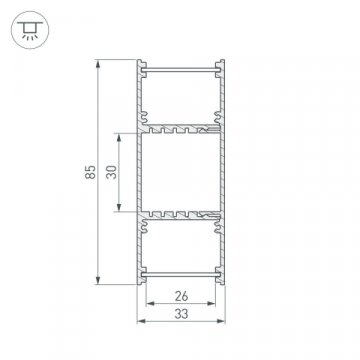 Профиль Arlight ARH-WALL-3385-DUAL-2000 ANOD 036341