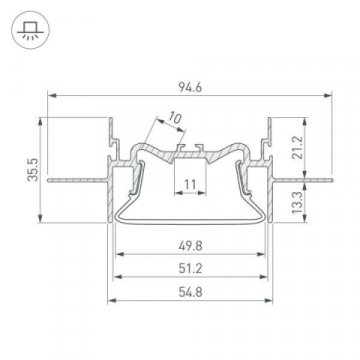 Профиль Arlight FOLED-50-CEIL-CENTER-2000 035769