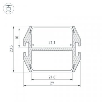 Профиль Arlight PLS-Lock-Dual-2000 Anod 032864