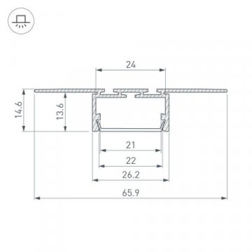 Профиль Arlight PLS-LOCK-H15-T-HIDE-2000 (ARL, Алюминий) 033688