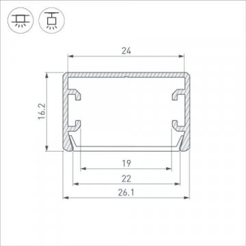 Профиль Arlight PLS-LOCK-H16-SMT-2000 ANOD BLACK (Arlight, Алюминий) 033295