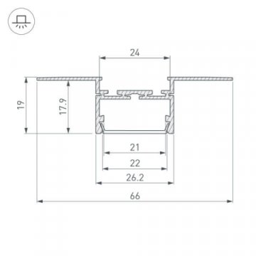 Профиль Arlight PLS-LOCK-H19-T-HIDE-2000 (ARL, Алюминий) 033693
