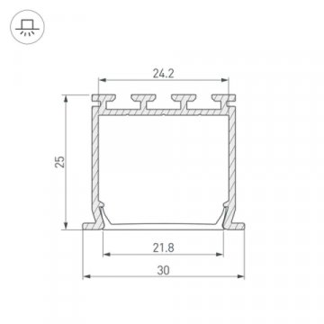 Профиль Arlight PLS-LOCK-H25-FS-3000 ANOD 023386