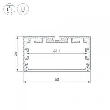 Профиль Arlight PLS-Lock-W50-SMT-2000 Anod 033772