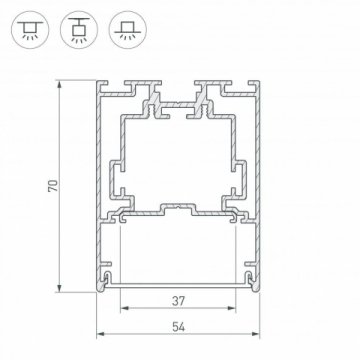 Профиль Arlight S2-Line-5470-2500 Seamless Anod 029440