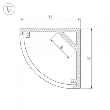 Профиль Arlight SL-KANT-H16-3000 ANOD 036041