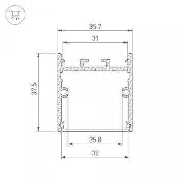 Профиль Arlight SL-Line-3638-Lw-2000 Anod Black 038445