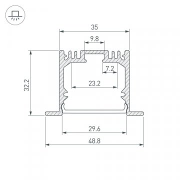 Профиль Arlight SL-Linia49M-F-2000 Black 036513