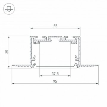 Профиль Arlight SL-Linia55-Fantom-2500 Seamless Anod 029507
