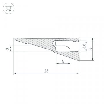 Профиль Arlight SL-Mini-Shelf-H8-2000 Anod Olive Grey 038205