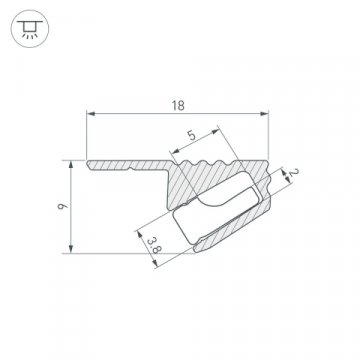 Профиль Arlight SL-Mini-Shelf-H9-2000 Anod Olive Grey 038208