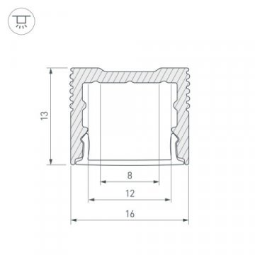 Профиль Arlight SL-Slim-H13M-2000 Black 032997