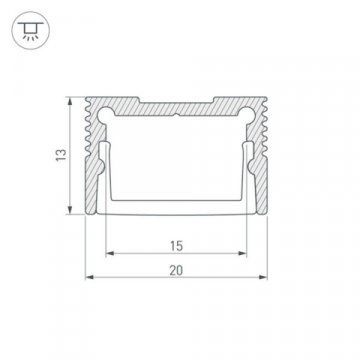 Профиль Arlight SL-SLIM20-H13-3000 ANOD 036036