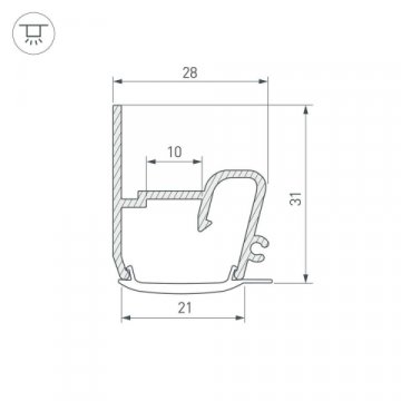 Профиль Arlight Stretch-S-20-Wall-Side-2000 040701