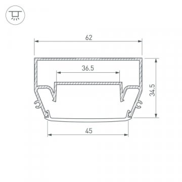 Профиль Arlight STRETCH-S-50-CEIL-CENTER-2000 040700