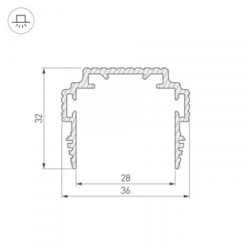 Профиль-держатель встраиваемый Arlight TEK-PLS-ZM-TK-2000 035011