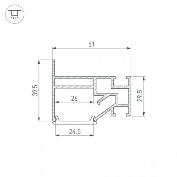 Профиль для натяжного потолка Arlight Stretch-25-Wall-Side-2000 040061