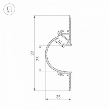 Профиль с боковым свечением Arlight ARH-Ceil-Reflect-2000 White 034982