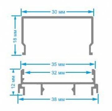 Профиль с рассеивателем Apeyron 08-15