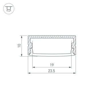 Профиль с рассеивателем Arlight ARH-Wide-H10-2000 Anod+Opal 036768