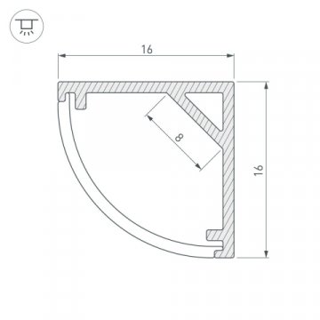 Профиль с рассеивателем Arlight SL-Kant-H16-2000 Anod+Opal 036843
