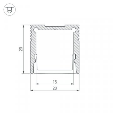 Профиль с рассеивателем Arlight SL-Slim20-H20-2000 Anod+Opal 036836