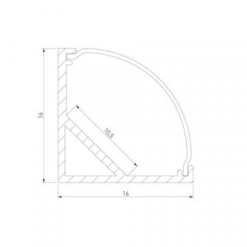 Профиль угловой алюминиевый с рассеивателем Elektrostandard LL-2-ALP008 a053628