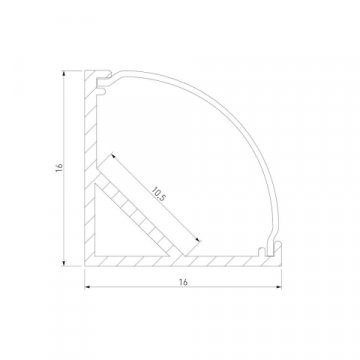 Профиль угловой алюминиевый с рассеивателем Elektrostandard LL-2-ALP008 a053627