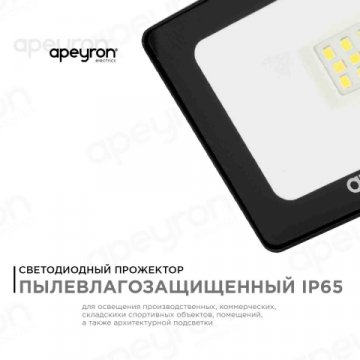Прожектор светодиодный Apeyron 10W 6500K 05-37