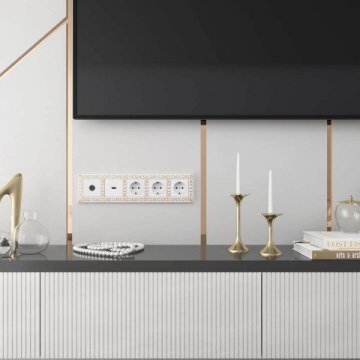 Рамка Werkel Antik на 5 постов белое золото W0051523 4690389158292