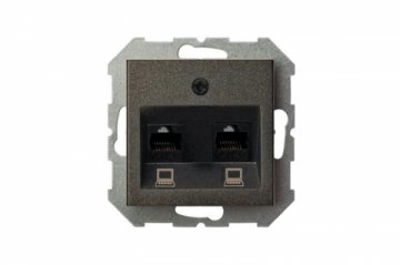 Розетка 2хRJ45 Liregus Epsilon антрацит 28-1151