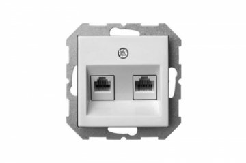 Розетка 2хRJ45 Liregus Epsilon белый 28-033