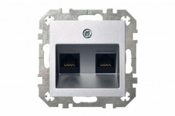 Розетка 2хRJ45 Liregus Epsilon серебро 28-1855