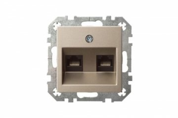Розетка 2хRJ45 Liregus Epsilon шампань 28-3162