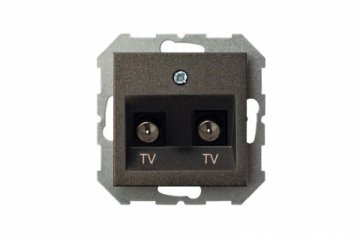 Розетка 2хTV оконечная Liregus Epsilon антрацит 28-1133