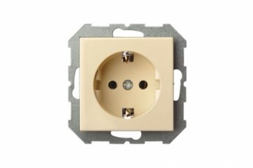 Розетка 2P+E Liregus Epsilon бежевый 28-0661
